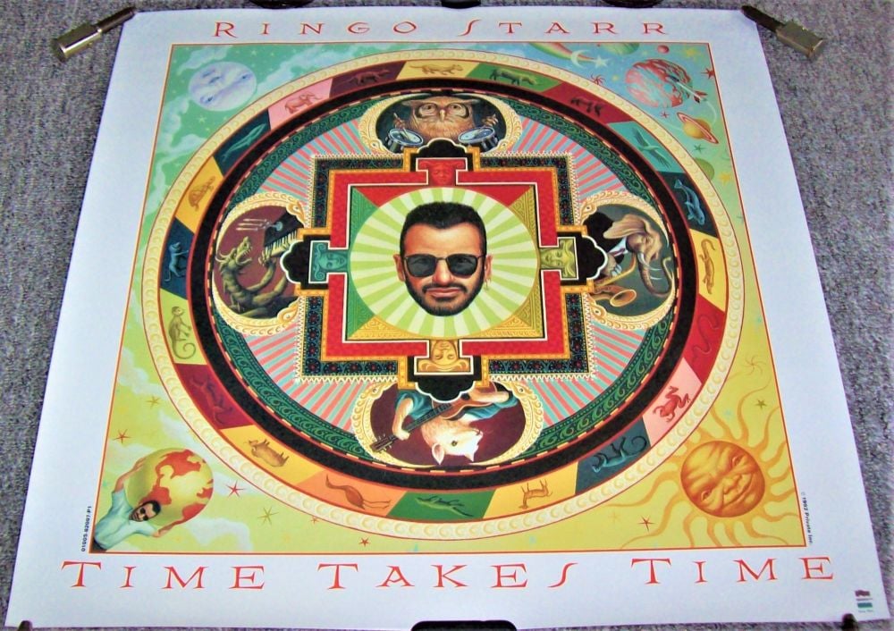 THE BEATLES RINGO STARR U.K. REC COM PROMO POSTER 'TIME TAKES TIME' ALBUM 1