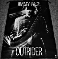 LED ZEPPELIN JIMMY PAGE REALLY STUNNING U.S. PROMO POSTER 'OUTRIDER' ALBUM 1988