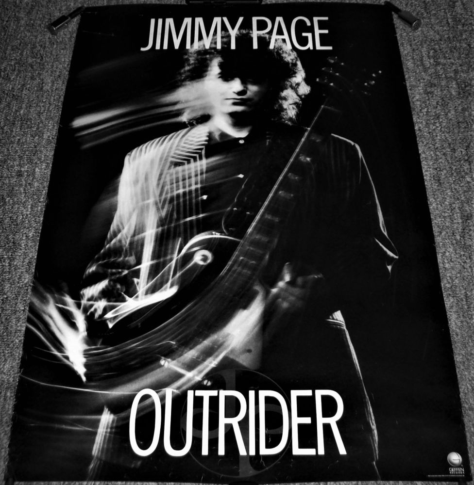 LED ZEPPELIN JIMMY PAGE REALLY STUNNING U.S. PROMO POSTER 'OUTRIDER' ALBUM 