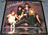 GIRLSCHOOL SUPERB RARE U.K. RECORD COMPANY PROMO POSTER 'PLAY DIRTY' ALBUM 1983