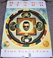 THE BEATLES RINGO STARR U.K. REC COM PROMO POSTER 'TIME TAKES TIME' ALBUM 1992