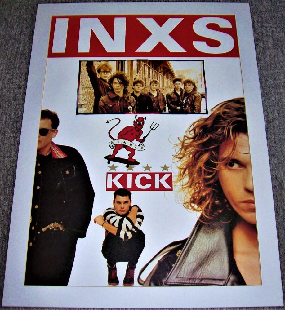 INXS REALLY STUNNING AND RARE U.K. RECORD COMPANY PROMO POSTER 'KICK' ALBUM