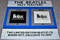 THE BEATLES HMV PROMO SHOP DISPLAY BOARD 'PAST MASTERS 1 & 2' BOX SET ALBUM 1988