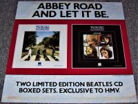 THE BEATLES HMV PROMO SHOP DISPLAY BOARD 'ABBEY ROAD' & 'LET IT BE' ALBUMS 1987