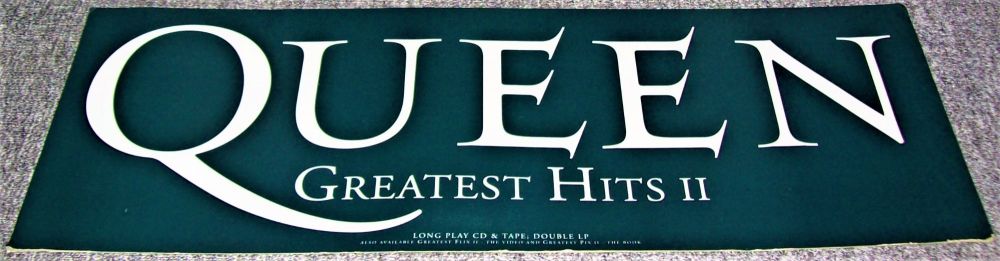 QUEEN U.K. RECORD COMPANY PROMO SHOP DISPLAY FLAT 'GREATEST HITS II' ALBUM 