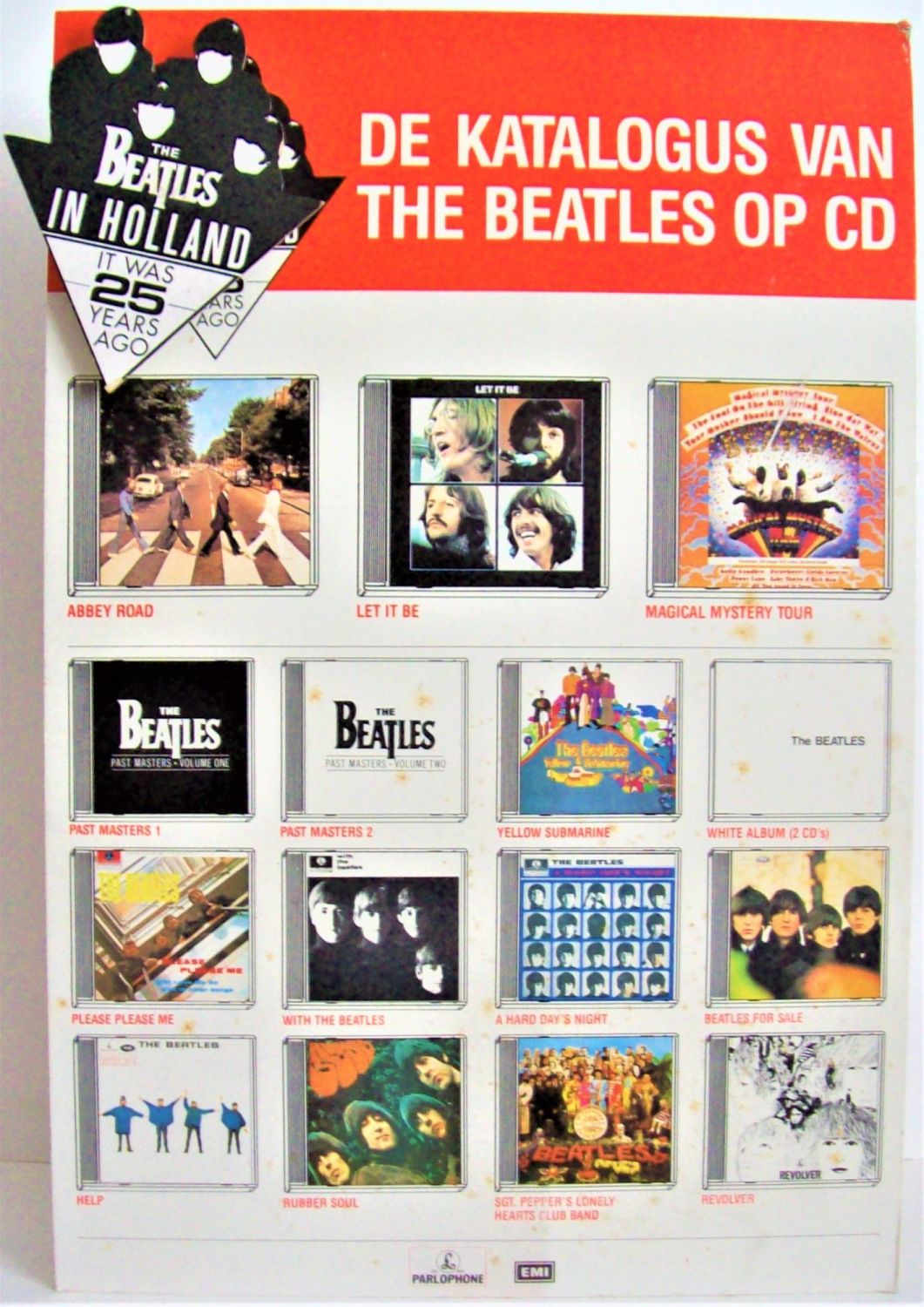 THE BEATLES DUTCH REC COM PROMO SHOP DISPLAY STANDEE '25 YEARS AGO' ALBUM 1