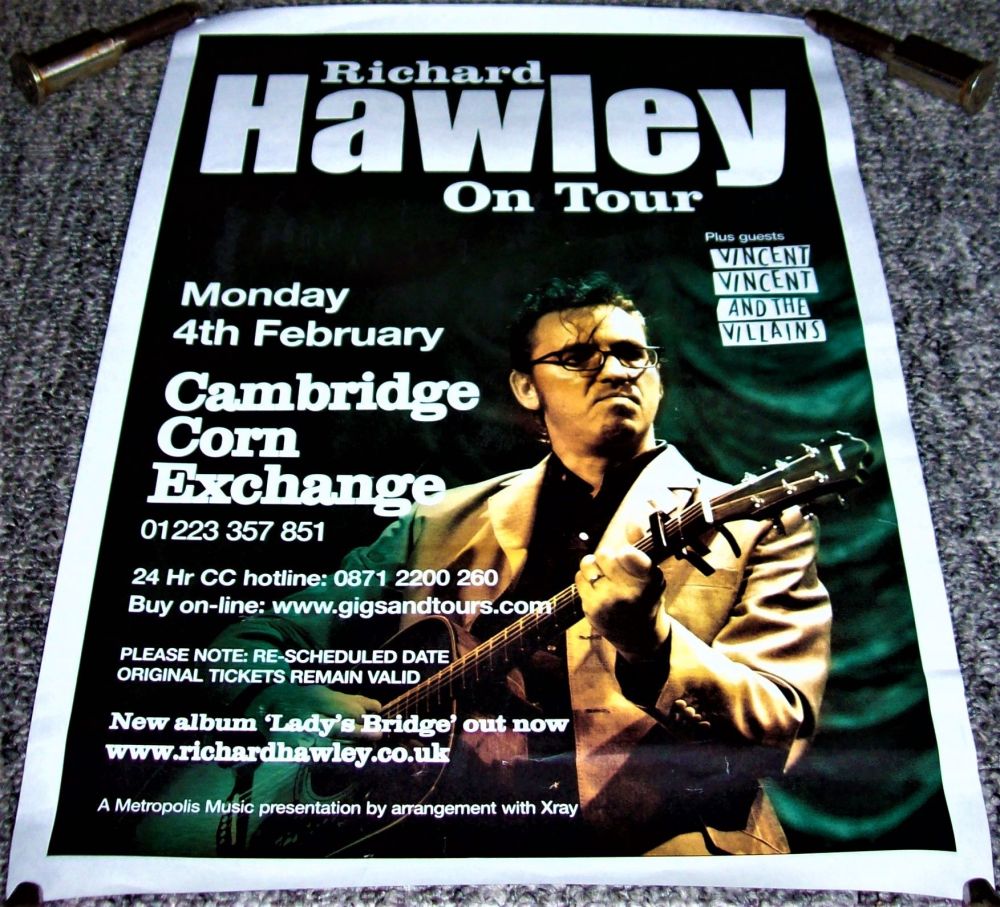 RICHARD HAWLEY CONCERT POSTER MONDAY 4th FEBRUARY 2008 CAMBRIDGE CORN EXCHA