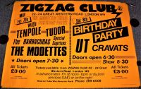 THE BIRTHDAY PARTY NICK CAVE TENPOLE TUDOR CONCERTS POSTER MAY 1982 ZIG ZAG U.K.