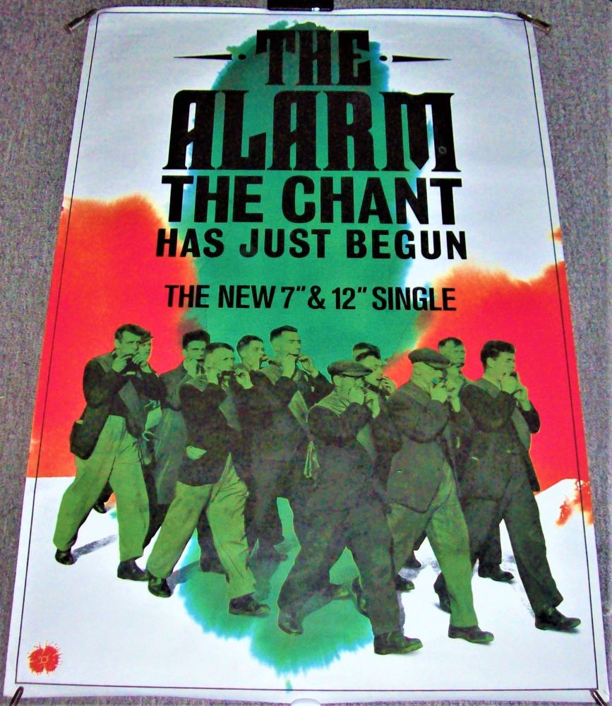THE ALARM UK RECORD COMPANY PROMO POSTER 'THE CHANT HAS JUST BEGUN' SINGLE 