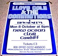 LLOYD COLE AND THE COMMOTIONS RARE CONCERT POSTER MON 8th OCT 1984 CARDIFF WALES