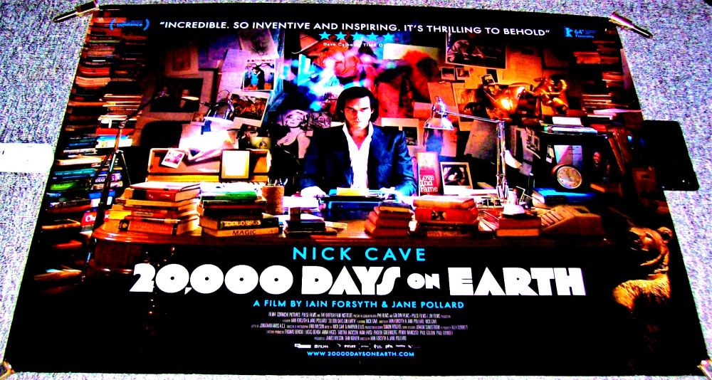 NICK CAVE ABSOLUTELY STUNNING RARE U.K. FILM POSTER '20,000 DAYS ON EARTH' 