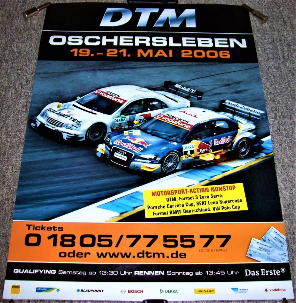 DTM RACE MEETING SUPERB PROMO POSTER OSCHERSLEBEN GERMANY 19th TO 21st MAY 