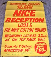 THE NICE STUNNING CONCERT POSTER WED 22nd OCT 1969 TOP RANK SUITE SUNDERLAND UK