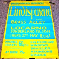 LINDISFARNE BRASS ALLEY CONCERT POSTER THURSDAY 27th MAY 1971 LOCARNO SUNDERLAND