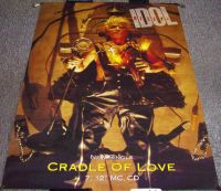 BILLY IDOL STUNNING UK RECORD COMPANY PROMO POSTER 'CRADLE OF LOVE' SINGLE 1990