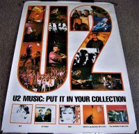 U2 U.K. STUNNING RARE RECORD COMPANY PROMO POSTER FOR ALBUMS BACK CATALOGUE 1984