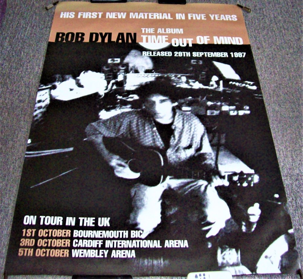 BOB DYLAN UK RECORD COMPANY PROMO AND TOUR POSTER 'TIME OUT OF MIND' ALBUM 