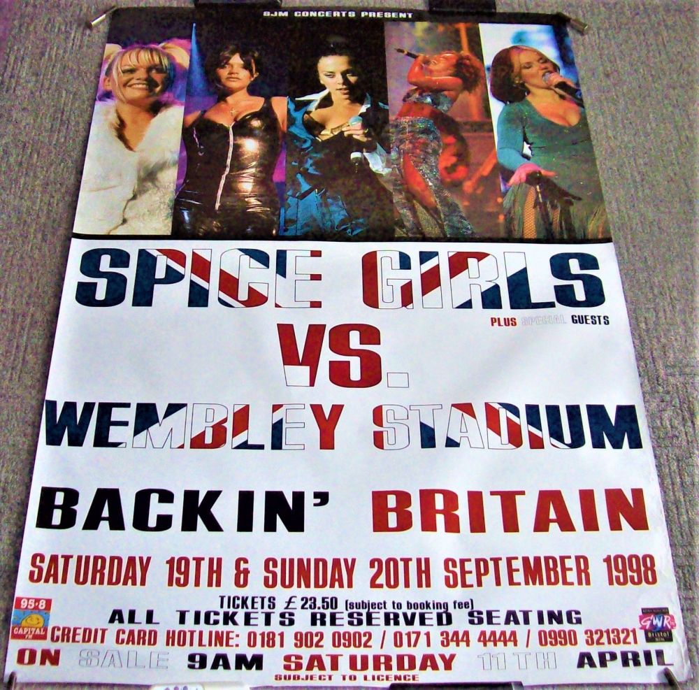 SPICE GIRLS STUNNING CONCERT POSTER 19th & 20th SEPTEMBER 1998 WEMBLEY STAD