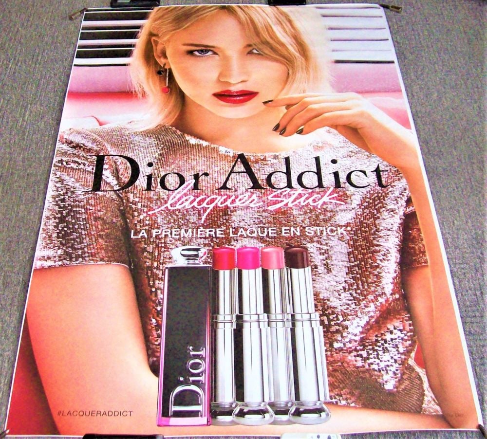 JENNIFER LAWRENCE STUNNING FRENCH PROMO POSTER FOR 'DIOR ADDICT' PERFUME IN