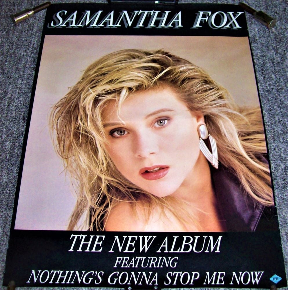 SAMANTHA FOX STUNNING RARE UK RECORD COMPANY PROMO POSTER SELF TITLED ALBUM