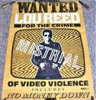 LOU REED SUPERB RARE U.K. RECORD COMPANY PROMO POSTER FOR 'MISTRIAL' ALBUM 1986