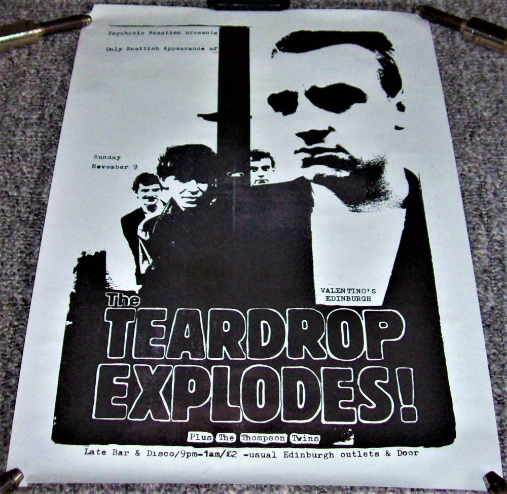 THE TEARDROP EXPLODES THOMPSON TWINS CONCERT POSTER SUN 9th NOV 1980 EDINBU