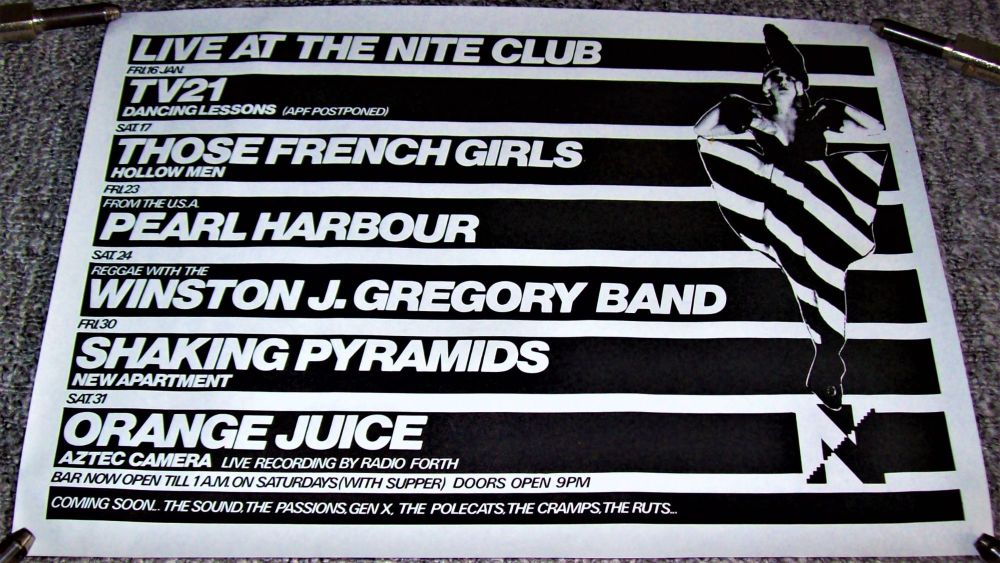 GEN X CRAMPS RUTS ORANGE JUICE CONCERTS POSTER 'THE NITE CLUB' EDINBURGH JA