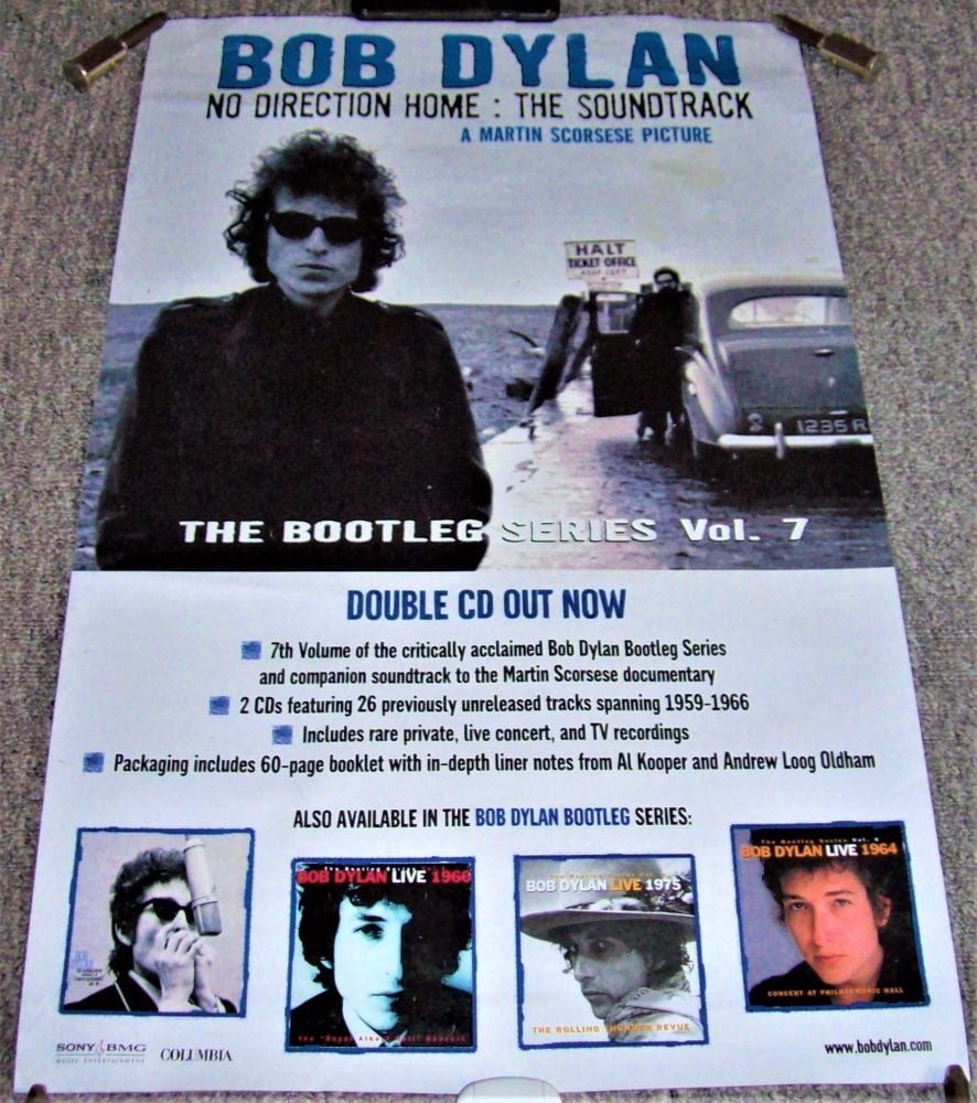 BOB DYLAN SUPERB U.K. RECORD COMPANY PROMO POSTER 'NO DIRECTION HOME' ALBUM