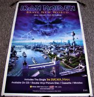 IRON MAIDEN STUNNING UK RECORD COMPANY PROMO POSTER 'BRAVE NEW WORLD' ALBUM 2000