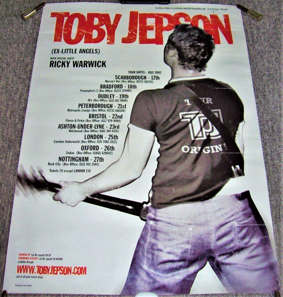 TOBY JEPSON WAYWARD SONS GUN FABULOUS AND RARE U.K. TOUR POSTER FROM JULY 2