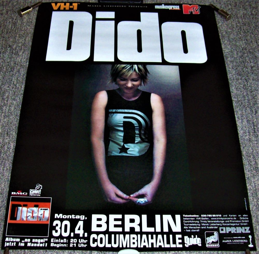 DIDO STUNNING CONCERT POSTER MONDAY 30th APRIL 1999 COLUMBIAHALLE BERLIN GE