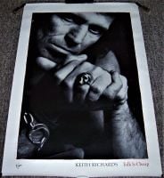 THE ROLLING STONES KEITH RICHARDS U.S. PROMO POSTER 'TALK IS CHEAP' ALBUM 1988