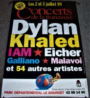 DYLAN KHALED CONCERTS POSTER 2nd & 3rd JULY 1994 PARC DEPARTEMENTAL LE BOURGET