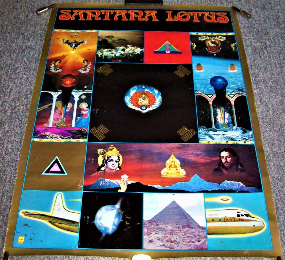 SANTANA TADANORI YOKOO RARE JAPANESE RECORD COMPANY PROMO POSTER 'LOTUS' LP