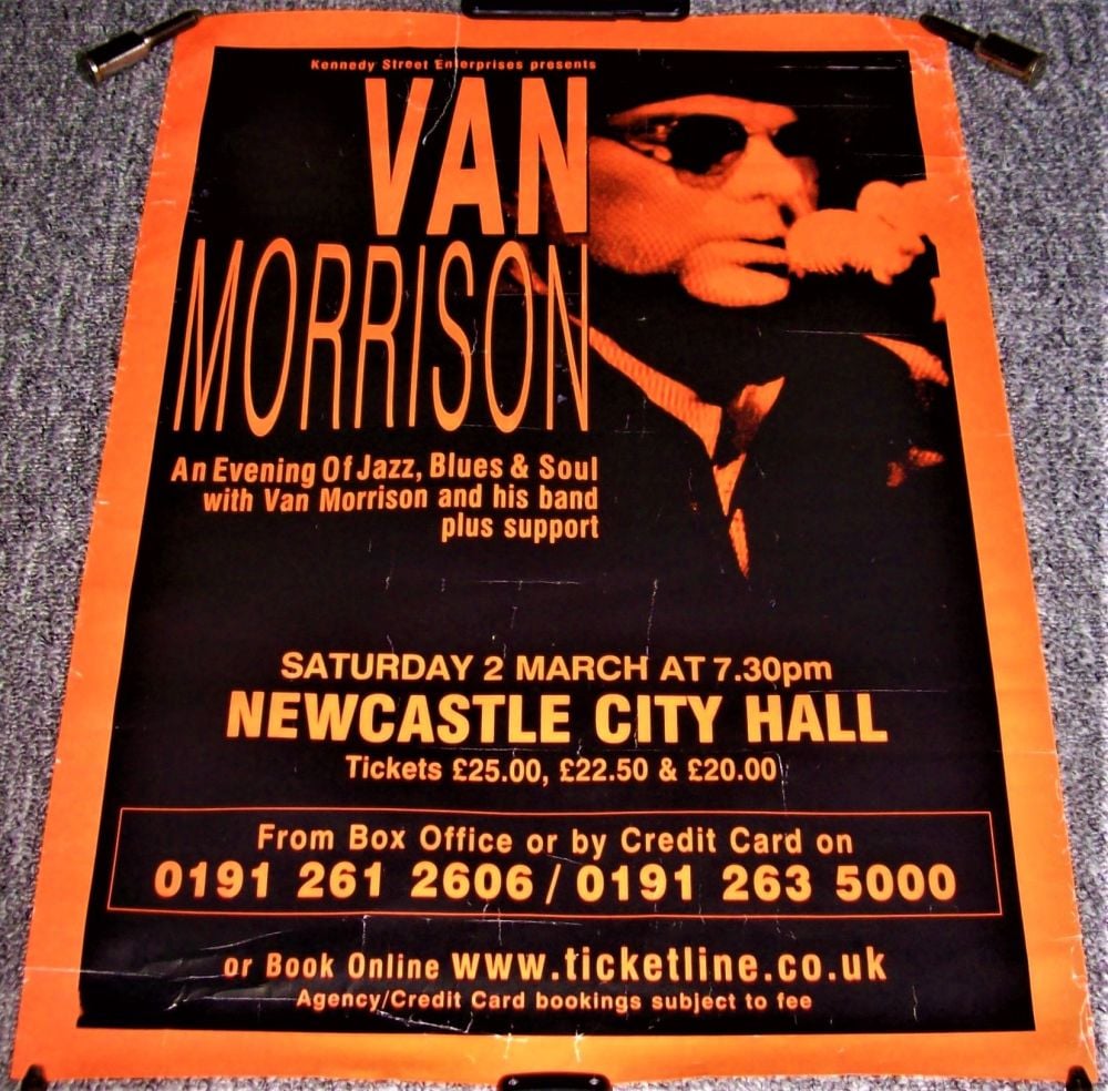 VAN MORRISON FABULOUS CONCERT POSTER SATURDAY 2nd MARCH 2002 NEWCASTLE CITY