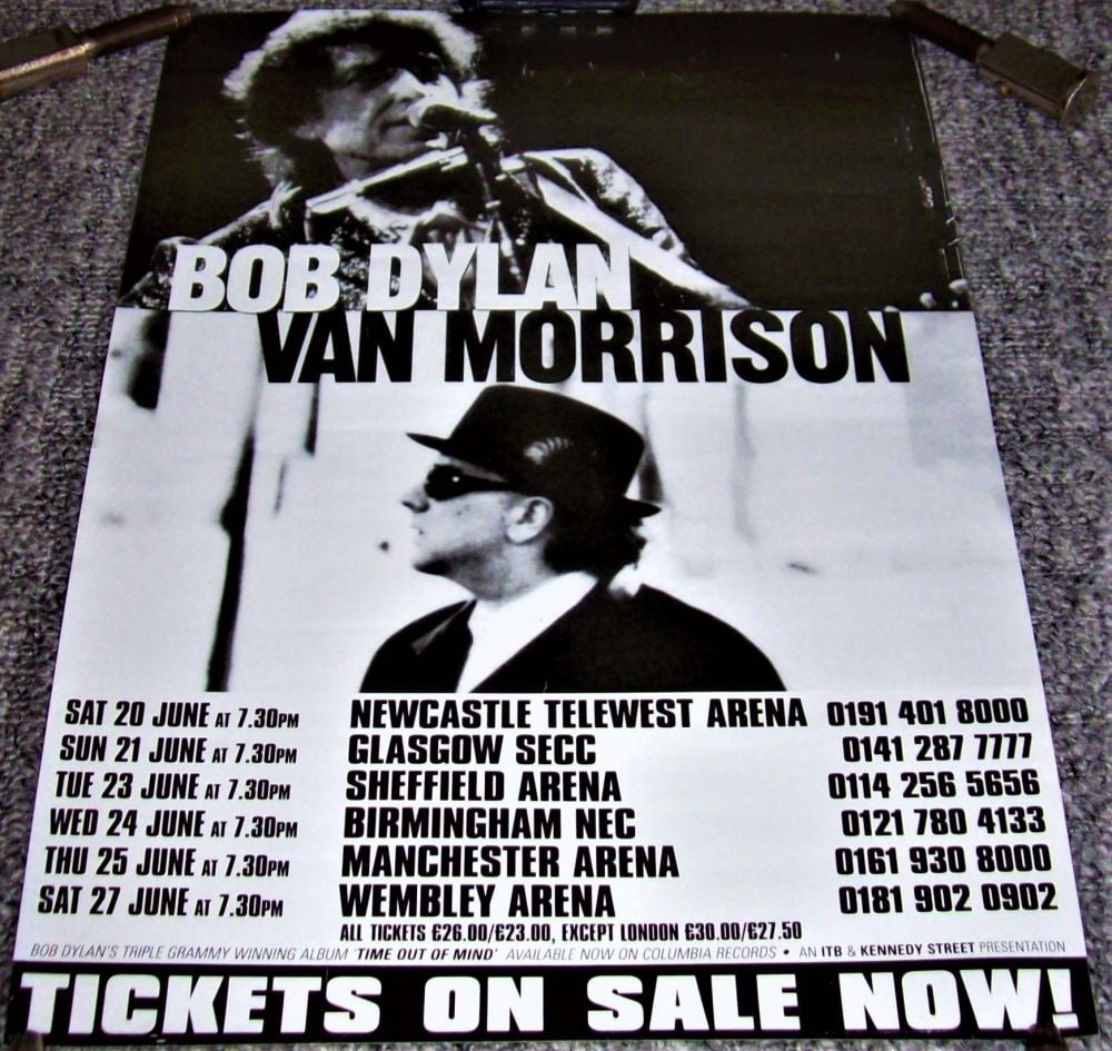 BOB DYLAN AND VAN MORRISON ABSOLUTELY STUNNING AND RARE U.K. TOUR POSTER 19