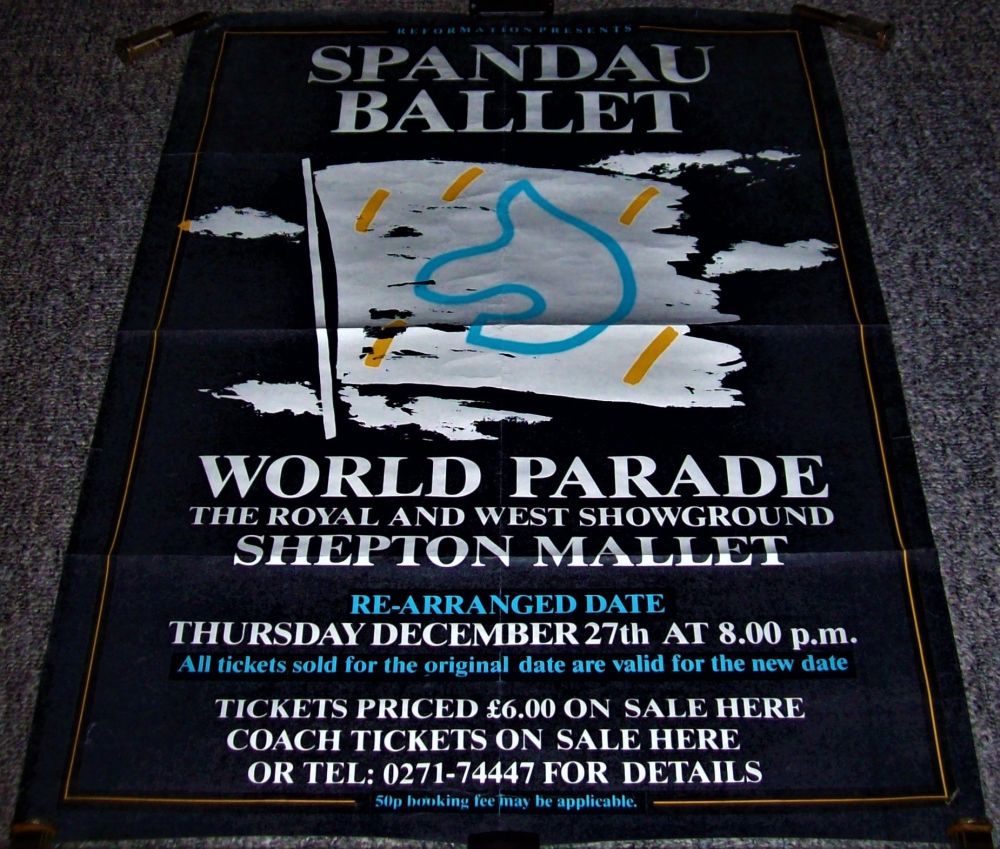 SPANDAU BALLET RARE CONCERT POSTER THURSDAY 27th DECEMBER 1984 SHEPTON MALL