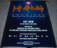 DEF LEPPARD RARE U.K. RECORD COMPANY PROMO POSTER FOR THE SINGLE "PROMISES" 1999