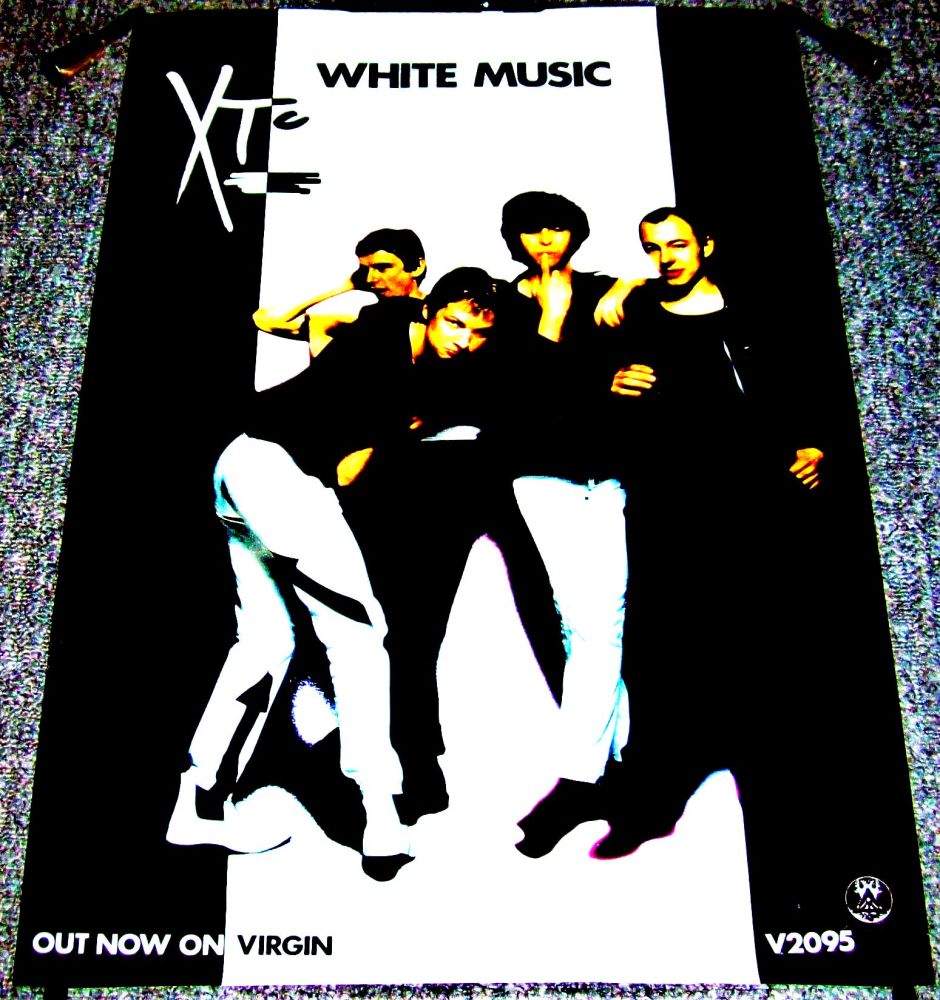 XTC STUNNING AND RARE U.K. RECORD COMPANY PROMO POSTER 'WHITE MUSIC' ALBUM 