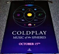 COLDPLAY U.K. RECORD COMPANY PROMO POSTER 'MUSIC OF THE SPHERES' ALBUM FROM 2021