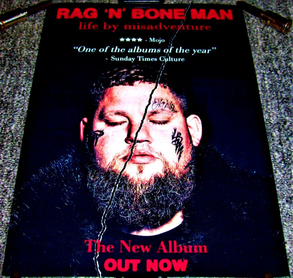 RAG 'N' BONE MAN U.K. RECORD COMPANY PROMO POSTER 'LIFE BY MISADVENTURE' 20