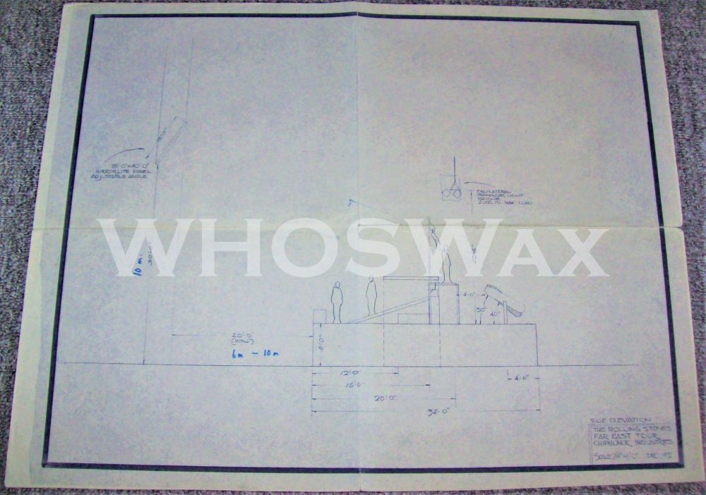 THE ROLLING STONES CHIPMONCK STAGE CONSTRUCTION BLUEPRINT FOR FAR EAST TOUR