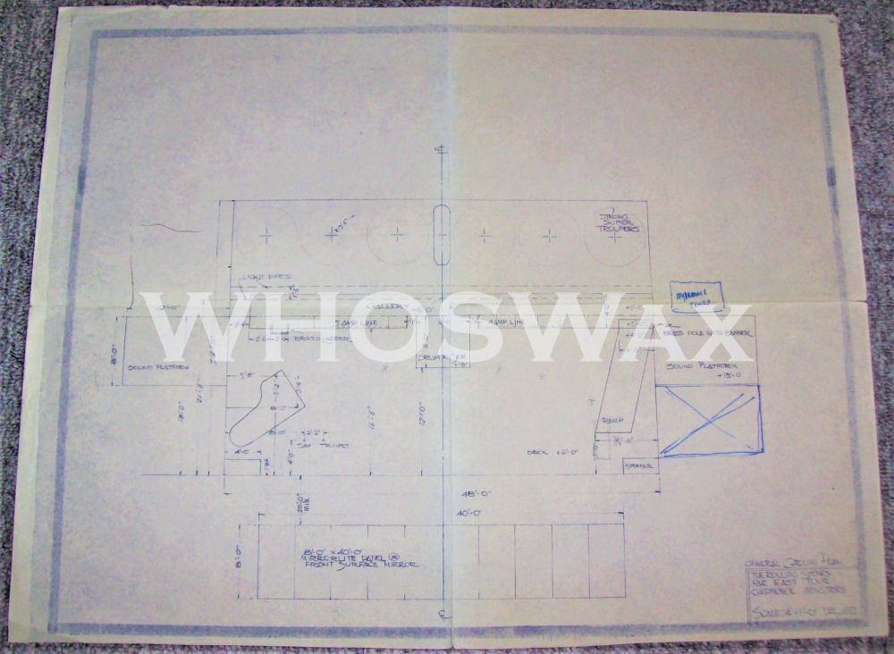 THE ROLLING STONES CHIPMONCK STAGE CONSTRUCTION BLUEPRINT FOR FAR EAST TOUR