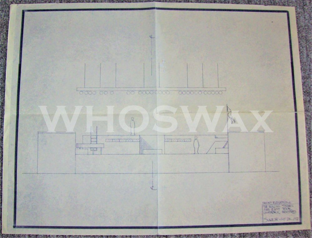 THE ROLLING STONES CHIPMONCK STAGE CONSTRUCTION BLUEPRINT FOR FAR EAST TOUR