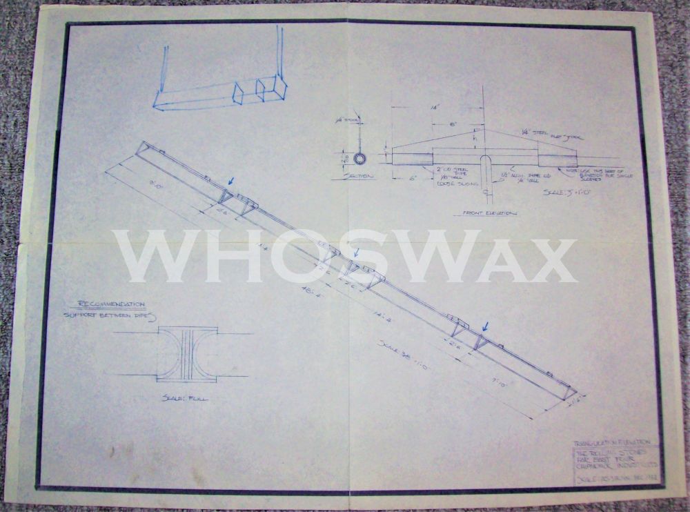 THE ROLLING STONES CHIPMONCK STAGE CONSTRUCTION BLUEPRINT FOR FAR EAST TOUR