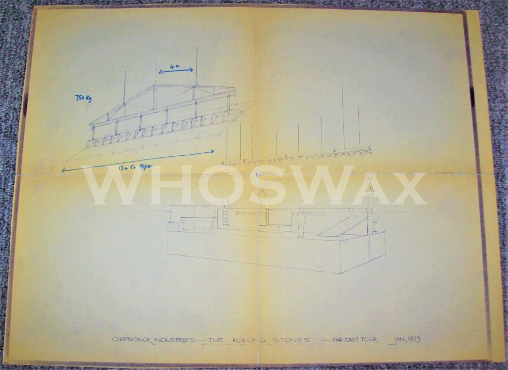 THE ROLLING STONES CHIPMONCK STAGE CONSTRUCTION BLUEPRINT FOR FAR EAST TOUR