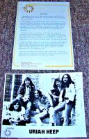 URIAH HEEP RARE U.K. RECORD COMPANY PROMO PRESS RELEASE 'WONDERWORLD' ALBUM 1974