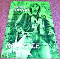 MAN DEKE LEONARD RARE U.K. RECORD COMPANY PROMO POSTER FOR 'KAMIKAZE' ALBUM 1974