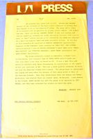 MU VERY RARE U.K. RECORD COMPANY PROMO PRESS RELEASE 'LEMURIAN MUSIC' ALBUM 1974