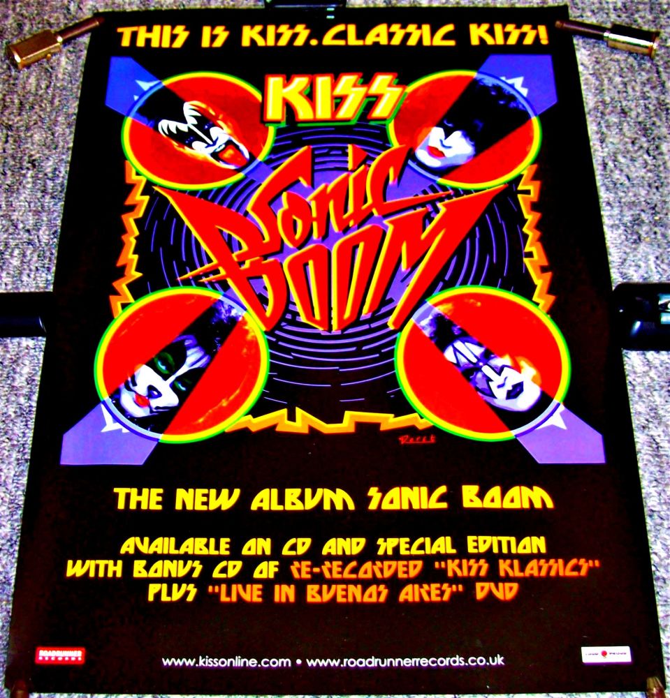 KISS ABSOLUTELY STUNNING UK RECORD COMPANY PROMO POSTER 'SONIC BOOM' ALBUM 